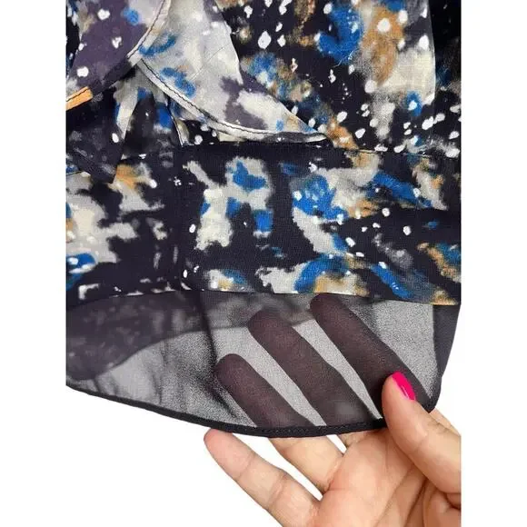 Cabi Women's Starry Night Ruffle Blouse Long Sheer Sleeves Medium - Picture 8 of 12